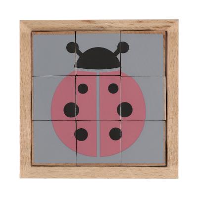 KINDSGUT Puzzle cube animaux en bois multicolore - 