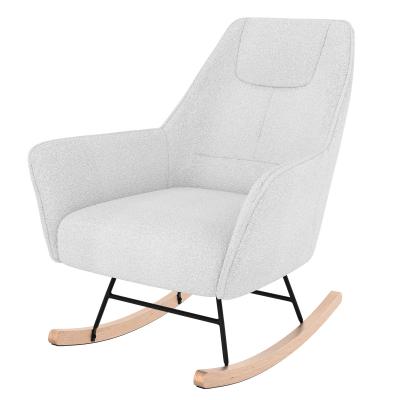 RENDEZ VOUS DECO Rocking-chair blanc effet laine bouclette en tissu