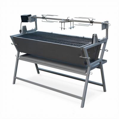 SWEEEK R&ocirc;tissoire &eacute;lectrique inclinable - Mathurin Inox - Tournebroche barbecue au charbon de bois &agrave; moteur pour grillades r&eacute;ceptions