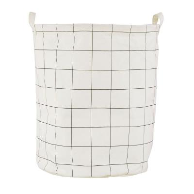 HOUSE DOCTOR  - Panier &agrave; linge carr&eacute;s, &oslash; 40 x h 50 cm, noir / blanc
