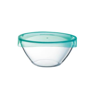 LUMINARC  Saladier + couvercle Keep'n bowl T 17 cm transparent et vert