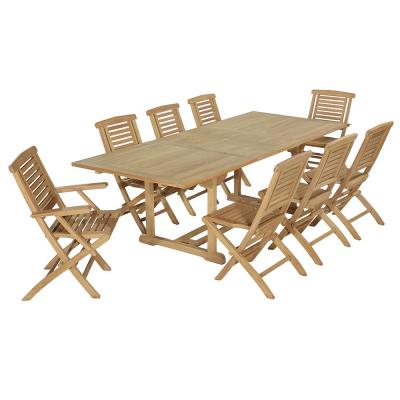 TECK ATTITUDE Salon de jardin 6 chaises + 2 fauteuils en teck massif