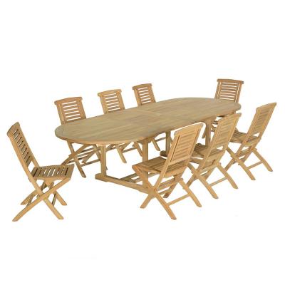 TECK ATTITUDE Teck'attitude - Salon de jardin teck massif Catane, 8 places