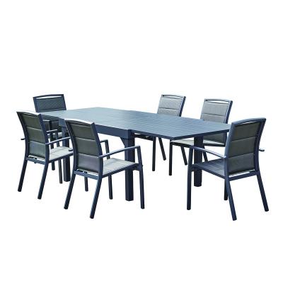 BERAH GETAH Salon de jardin extensible en aluminium 6/10 places MODULO