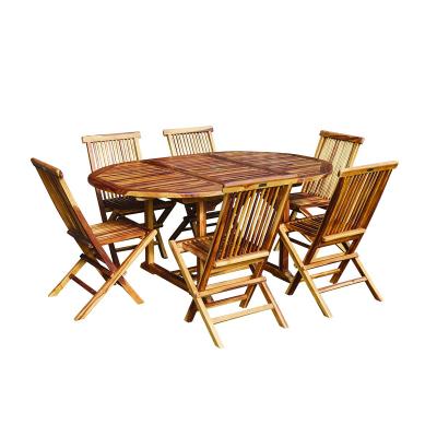 BERAH GETAH BALI Salon de jardin en teck huil&eacute; massif extensible 6/8 pers.