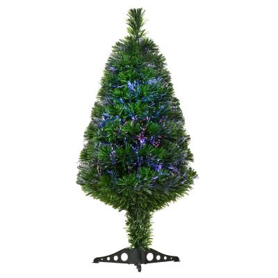 Sapin de No&euml;l artificiel fibre optique LED multicolore H90 cm