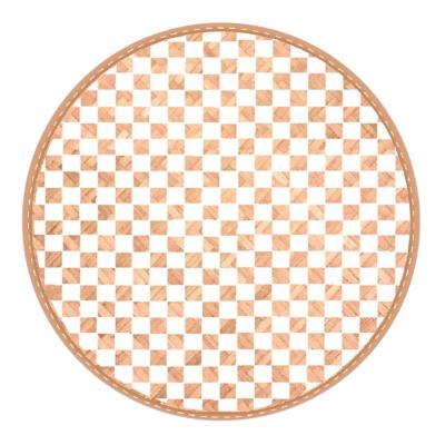  Set de table beige et blanc rond en feuilles de bambou - 38 cm