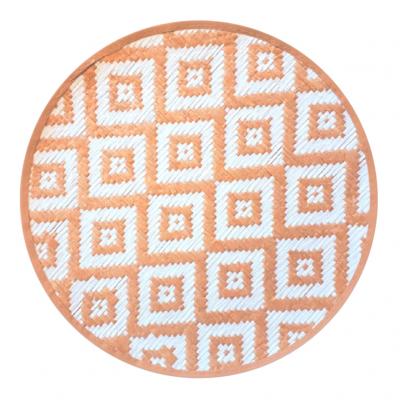 STC Set de table rond beige et blanc en feuilles de bambou - 38 cm