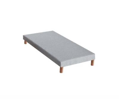 SELENIA Bree - Sommier tapissier 90x190cm en bois massif &agrave; lattes recouvertes