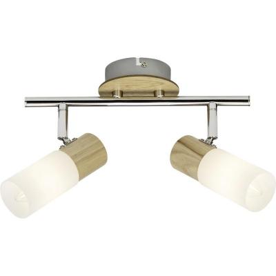 BRILLIANT Rampe 2 spots, naturel, m&eacute;tal bois clair e14 max 3 W,  Babsan
