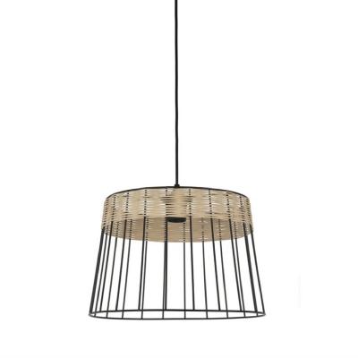 COREP Suspension m&eacute;tal/rotin D35 cm INDAH noir mat