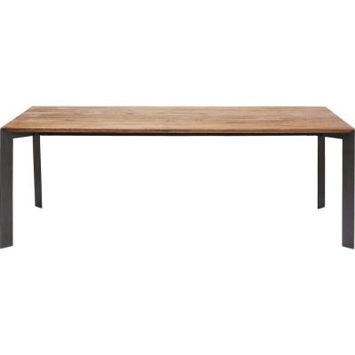 Table &agrave; manger 10 personnes en ch&ecirc;ne et acier L220