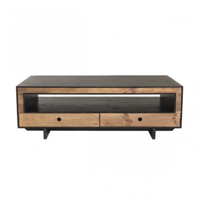 Table basse 4 tiroirs 1 niche Pin recycl&eacute; DANIDO