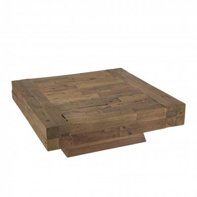 MACABANE LEONCE - Table Basse carr&eacute;e Bois Massif Marron