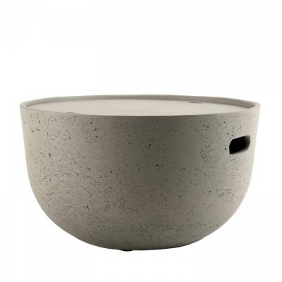 MACABANE Hans - Table basse de jardin ronde 58x58 cm b&eacute;ton - Anthracite