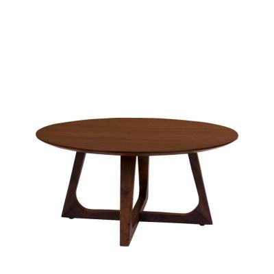 Hellerup - Table basse en bois &oslash;75cm - Couleur - Bois fonc&eacute;