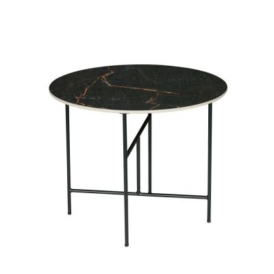 Vida - Table basse en porcelaine effet marbre 48x&Oslash;60 - Couleur - Noir