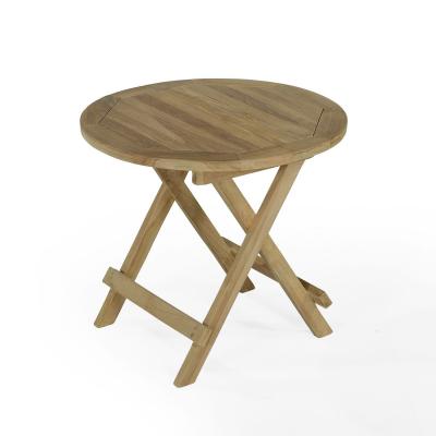 TECK ATTITUDE Table basse pliante ronde en teck massif Kuta &oslash; 50 cm - Naturel