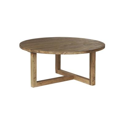 Table basse ronde en teck recycl&eacute; massif &Oslash; 100 cm CARGO