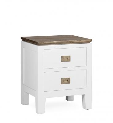 Table de chevet en bois blanc L 45 cm