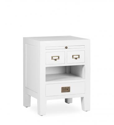 Table de chevet 3 tiroirs bronze bois