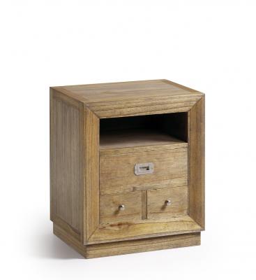 Table de chevet 3 tiroirs bronze bois