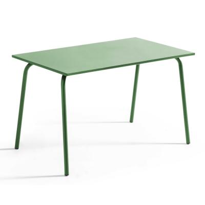 OVIALA Table de jardin - 120 x 70 x 72 cm - Acier - Palavas - Vert Cactus