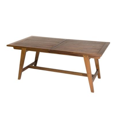 MACABANE Table de jardin en teck huil&eacute; extensible 8/10 personnes L240