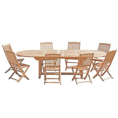 MACABANE Table de jardin et chaises en teck 10/12 pers