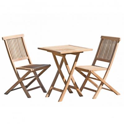 MACABANE Table de jardin et chaises en teck 2 personnes