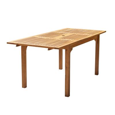 BERAH GETAH Table de jardin en bois d'acacia FSC avec rallonge 6 &agrave; 8 places