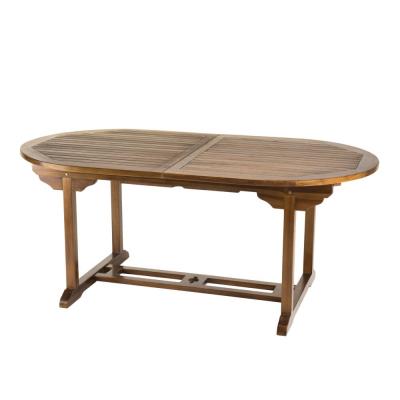 MACABANE Table de jardin extensible en teck huil&eacute; 8/10 personnes L240