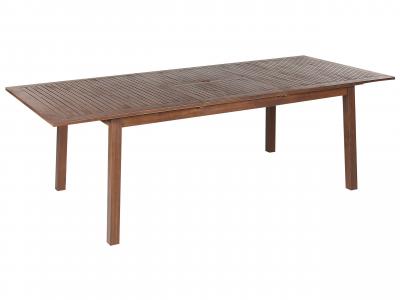 BELIANI Table extensible 8 personnes en acacia bois fonc&eacute;