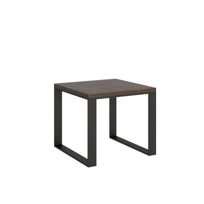 Table extensible 90x90/180 cm TecnoLibra Noyer cadre Anthracite -