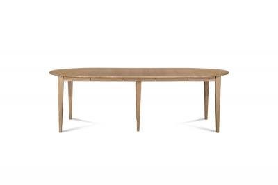 Table ronde 6 pieds fuseau 105 cm + 3 rallonges bois - victoria