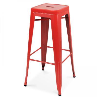 Tabouret de jardin haut - 43 x 43 x 76 cm - Acier - Oviala - Rouge