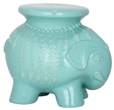 Tabouret de jardin en ceramique bleu