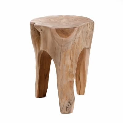 MACABANE ERIS - Tabouret rond  nature marron 30x30cm bois teck