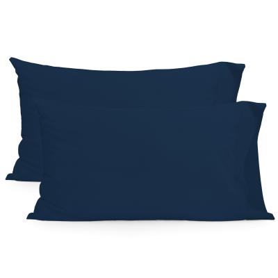 HAPPY FRIDAY Taie d'oreiller 100% Coton Bleu marine 50x75 cm (x2)