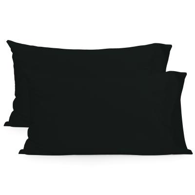 HAPPY FRIDAY Taie d'oreiller 100% Coton Noir 50x75 cm (x2)