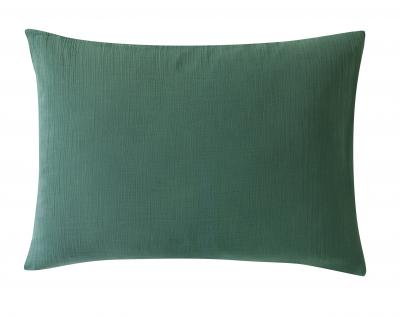 BECQUET Taie d'oreiller DOUBLE GAZE - vert c&eacute;ladon