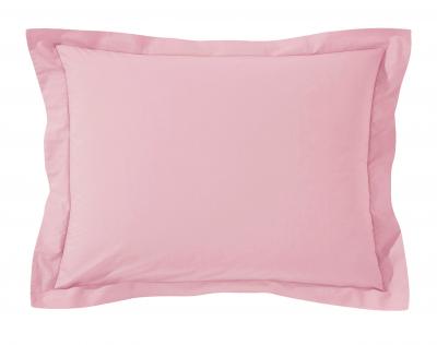 BECQUET Taie volant en coton rose th&eacute; 50x70cm
