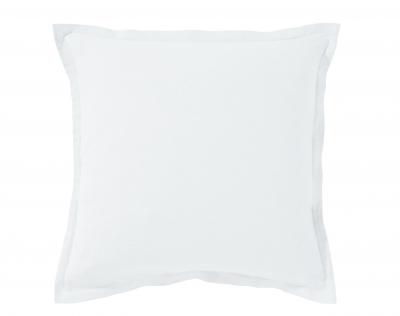 BECQUET Taie d'oreiller en lin lav&eacute; uni LAUREAT blanc