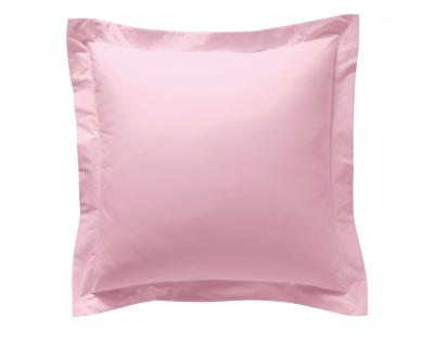BECQUET Taie volant en coton rose th&eacute; 63x63cm