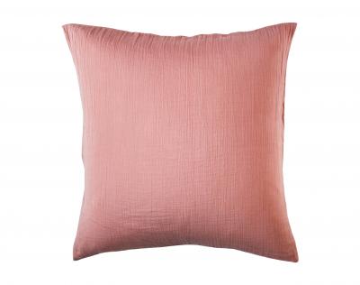 BECQUET Taie de traversin DOUBLE GAZE rose poudre en double gaz de coton