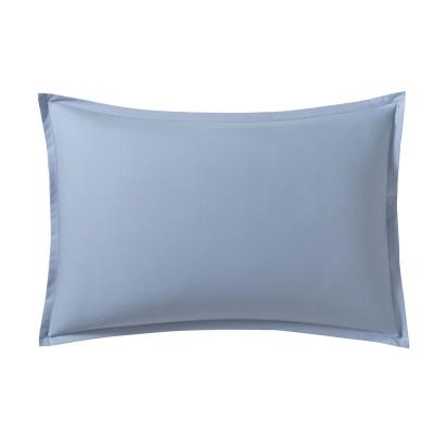 ESSIX Taie d'oreiller en percale de coton Royal line Bleu olympe 50x70cm - Petit Volant 2 cm 