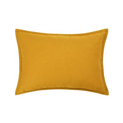 DESFORGES Taie d'oreiller en satin de coton lav&eacute; jaune 30 x 40 cm