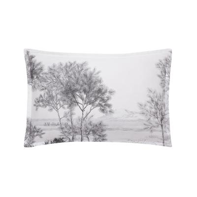 ALEXANDRE TURPAULT Taie d'oreiller en satin de coton noir et blanc 50x75