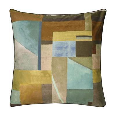 DESIGNERS GUILD Taie d'oreiller imprim&eacute;e en percale de coton marron 65x65