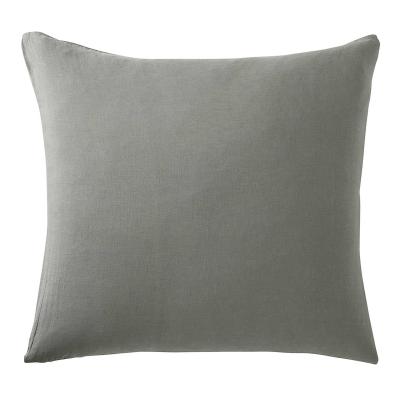 MAISON D ETE Taie d'oreiller lin lav&eacute; gris souris 65X65 CM